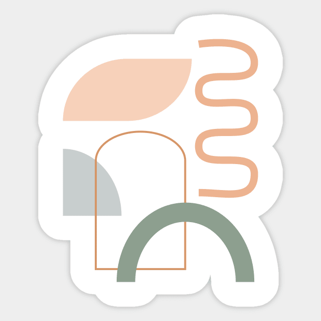 Organic Shapes in Neutral Earth Tones Sticker by ApricotBirch